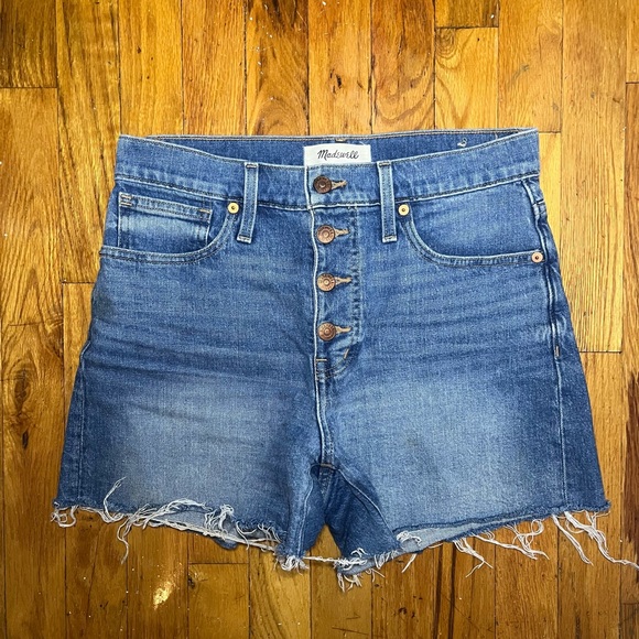 Madewell High Rise Button Fly Shorts - Picture 2 of 5
